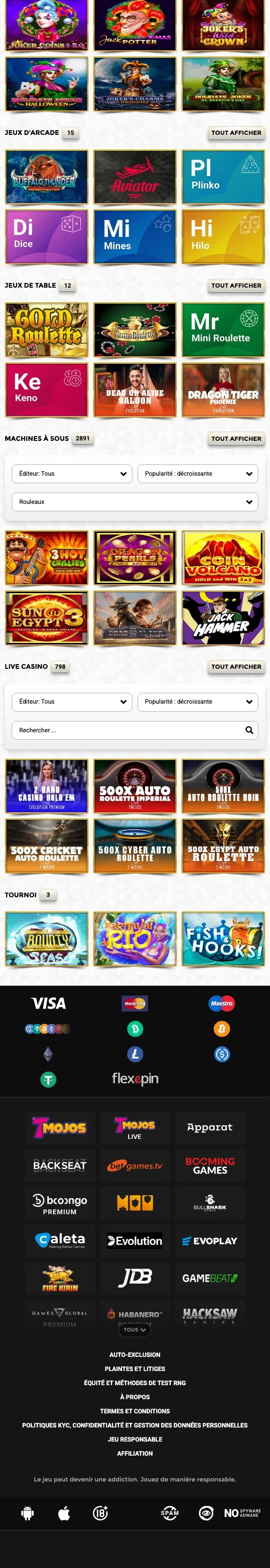 les bonus sur Unique Casino